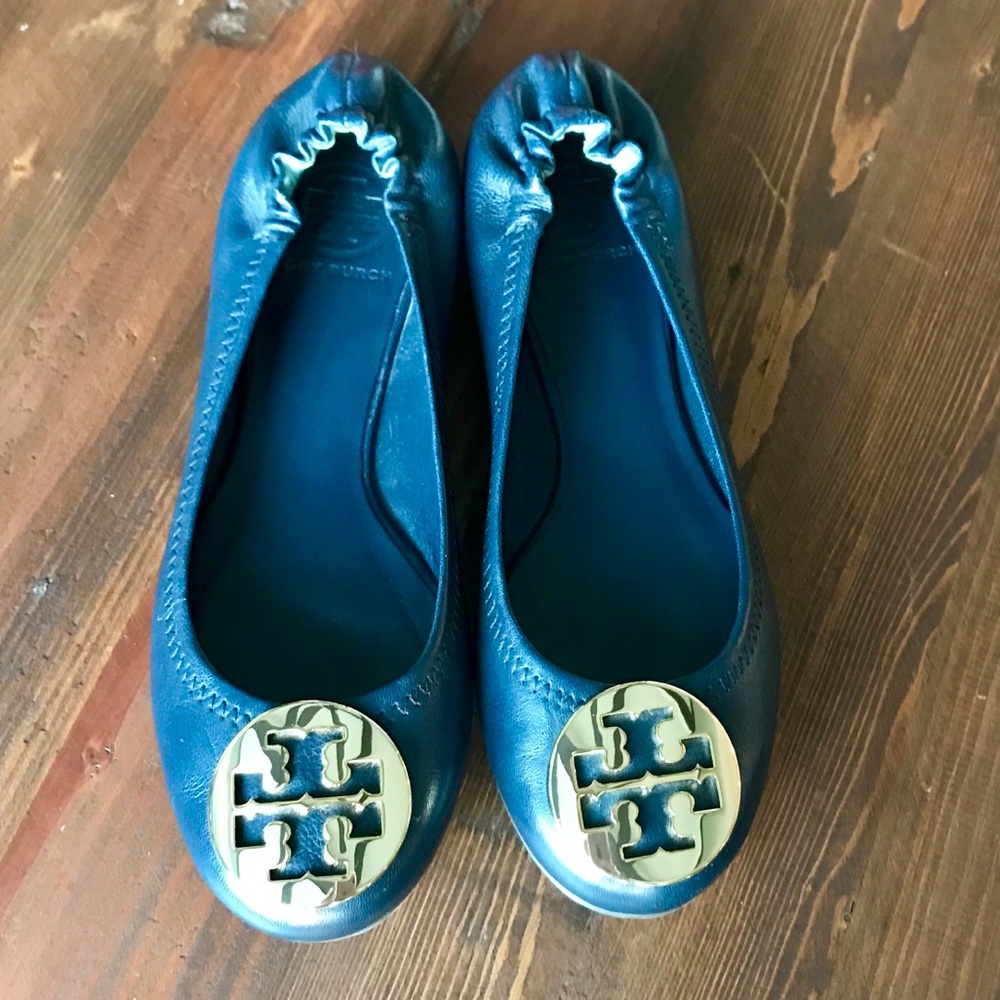 Tory Burch ‘Reva’ in Navy & Gold w/ original box